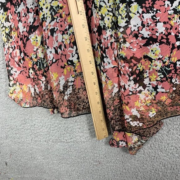 Moon Collection Halter Blouse Medium Floral Ruffle Boho Sleeveless Chiffon Lined - Picture 3 of 9